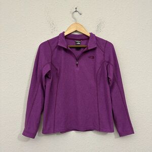 THE NORTH FACE 1/4 Zip Fleece Pullover Sweater Mock Neck in Purple